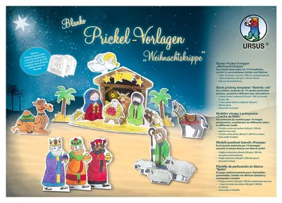 Produktbild von URSUS Prickelvorlagen Weihnachten krippe Blanko