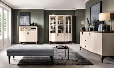 Produktbild von Wohnzimmer Möbel Set - Kommode Barschrank Vitrine 3tlg. Set Desing Schrank