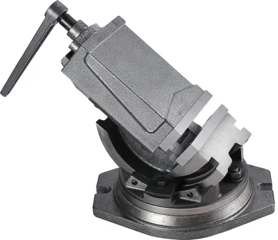 Produktbild von 2-Achs Maschinenschraubstock - Präzisionsschraubstock 125 mm - Fräs- und Bohrschraubstock - 360° drehbare Basis - 90° neigbar - Schmuckbearbeitung