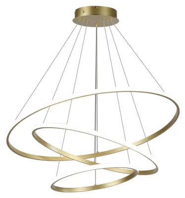 LED-Hängelampe 3 Ringe Acryl Gold dimmbar 40+60+80 cm