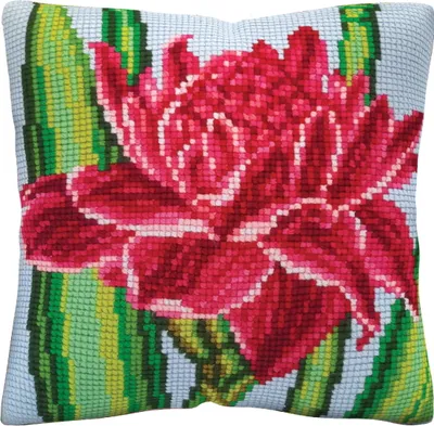 Zdjęcie produktu dla Zestaw do haftu krzyżykowego CDA "Lotus", z nadrukiem, 40x40cm
