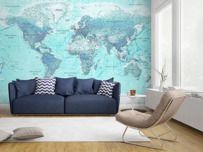 Produktbild von Vlies Fototapete Weltkarte 400x280 cm Tapeten Wandtapete XXL Geographie Kontinente k-A-0091-a-b