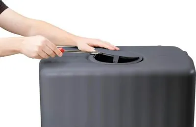 Produktbild von Wandtank 4rain SLIM 350 l inkl. Auslaufhahn, Fallrohrfilter graphite grey