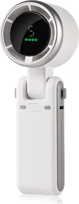 Zdjęcie produktu dla Przenośny ręczny wentylator turbo Składany wentylator chłodzący z 5 prędkościami, ładowalny wentylator biurkowy/na szyję do podróży, kempingu i pracy