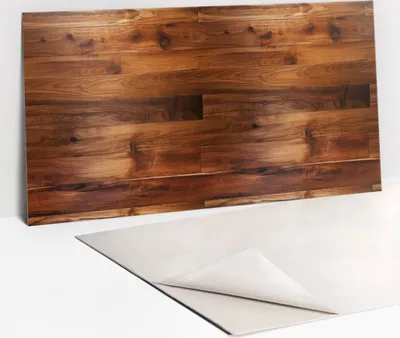 Obrázek produktu pro Ochranný Panel PVC - Samolepicí Vinylové Dlaždice na Stěnu - 100 x 50 - Tmavé desky