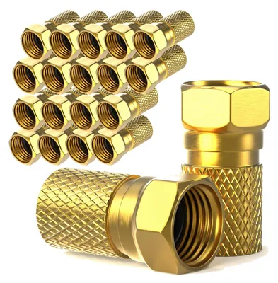 Produktbild von 20x F Stecker 7mm Sat Kabel Stecker Koaxialkabel TV Antennenstecker Vergoldet