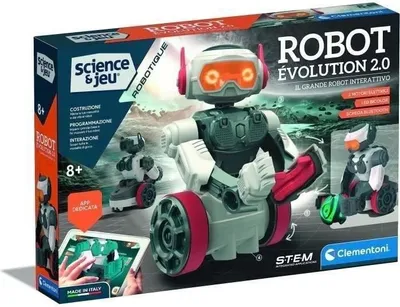 Produktbild von Roboter Bausatz, Clementoni Évolution 2.0, 4 Spielmodi, Programmierbar, Hergestellt in Italien