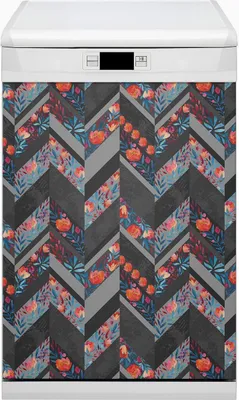 Produktbild von Geschirrspüle Magnet für Spülmaschine Magnetmatte Küche Magnete  Dekorative 45x80 cm  - Blumenfischgräten