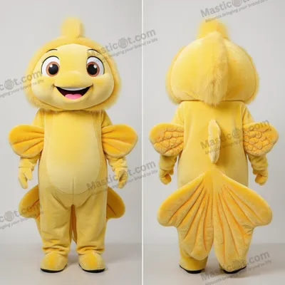 Produktbild von Lustiger MASTICOT goldener Fisch-Maskottchen in Zitronengelb