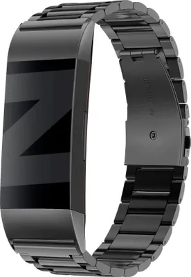 Produktbild von Bandz Stahlband 'Classic' passend für Fitbit Charge 3 - Schwarzes Stahlband