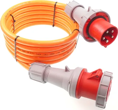 Produktbild von CEE PUR Verlängerung wasserdicht Panzerkabel H07BQ-F 5G10 63A 5-50m, Größe:5G10/ 5m