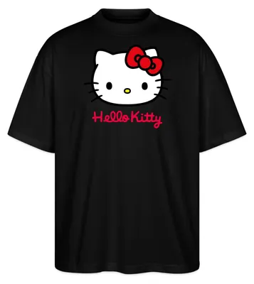 Produktbild von Spreadshirt Hello Kitty Klassisch Mit Schriftzug Oversize Uni T-Shirt, XXL, Schwarz