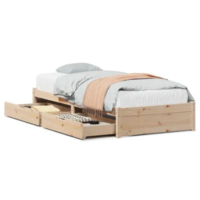 Image de Cadre de lit sans matelas 75x190 cm bois de pin massif