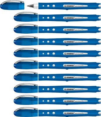 Zdjęcie produktu dla STABILO worker+ colorful, Długopis z wkładem, Niebieski, Niebieski, 0,5 mm, Oburęczny, 10 mm