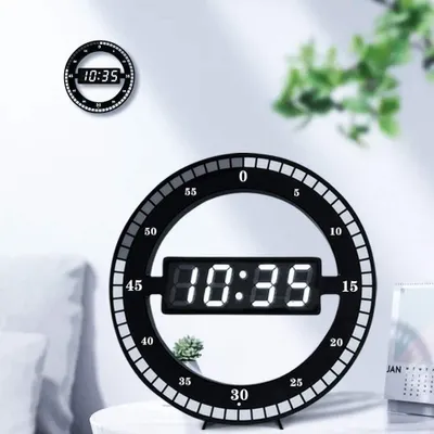 Produktbild von Wanduhr Digitale Tischuhr,Schwarz elektronische leise Wanduhr,31cm Uhr