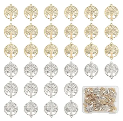 Productafbeelding van "Lebensbaum"-bedeltjes - Sieradenaccessoires voor oorbellen - 80 stuks