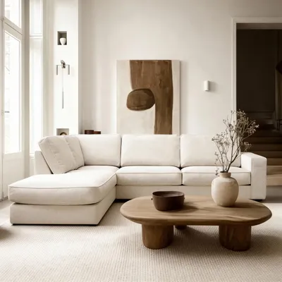Productafbeelding van Hoekbank Easton 3-Zits Egon Naturel Links - Giga Meubel