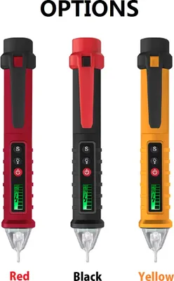 Image de ANENG VC1010 Testeur de tension AC sans contact avec sensibilité variable 12V-1000V Testeur électrique à double gamme Stylo à affichage LCD Détecteur de tension portable avec signaux sonores et clignotants Lampe de poche