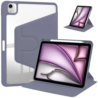 Image de Coque pour iPad Air 13 Pouces (M4/M3/M2 2026/2025/2024) Antichoc Rotatif 360° avec Porte-Stylet - Violet