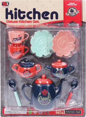Produktbild von 9-teiliges Teeservice mit 2 Teekannen, 2 Tassen, 2 Untertassen, Behälter und Löffeln