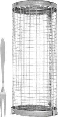 Image de Panier roulant pour barbecue à grille ouverte en acier inoxydable pour poisson, légumes, frites, etc