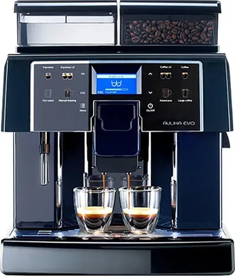 Produktbild von Saeco Aulika EVO Black, Filterkaffeemaschine, 2,51 l, Kaffeebohnen, Eingebautes Mahlwerk, 1400 W, Schwarz, Blau