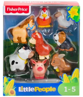 Productafbeelding van Fisher-Price Little People Set met boerderijdieren, bestaande uit acht figuurtjes