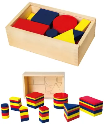 Produktbild von Holzdienesblöcke Geometrische Figuren Viga Toys Montessori