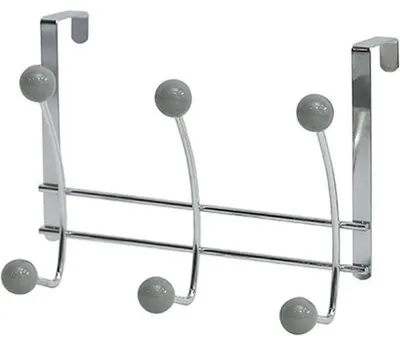 Produktbild von Hakenleiste aus metall mit 6 keramikhaken - chrom grau - Tendance