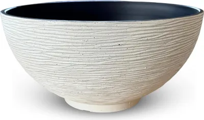 Produktbild von Große Pflanzschale für draussen in 45 x 23 cm Steinoptik creme