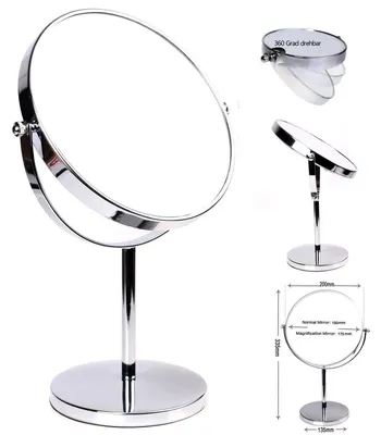 Immagine prodotto di Specchio da bagno da 8 pollici, ingrandimento 7x, da appoggio, cromato, ideale per il trucco