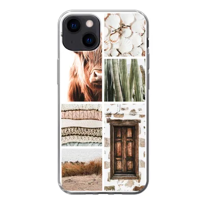 Produktbild von MuchoWow® Handyhülle Schutzhülle Hülle für iPhone 13 Schottischer Highlander - Collage - Kaktus Silikon Softcase Handy Hülle - Karteninhaber
