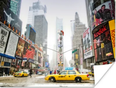 Produktbild von MuchoWow® Poster New York - Taxi - Werbung 160x120 cm - Foto Plakat
