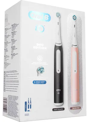 Produktbild von Oral-B iO Series 3 Elektrische Zahnbürste Doppelpack Schwarz und Rosa, Farbe:Rosa