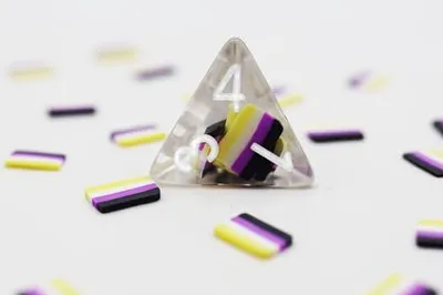 Immagine prodotto di Set di dadi per giochi cerebrali in schiuma Bandiera non binaria RPG multicolore