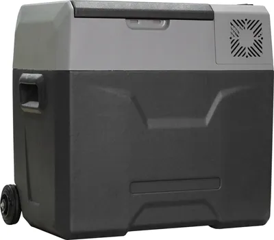 Produktbild von Autokühlschrank / Kühlbox – 50 L, bis -20 °C, Touch-Display, 2 Räder, Teleskopgriff, Maße: 58,6 × 37,8 × 54,5 cm, Farbe: Grau.