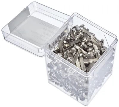Produktbild von Wedo Musterbeutelklammern, Rundkopf, Klarsichtdose, 500 Stück, silber