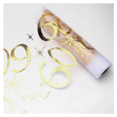 Produktbild von Tischläufer 28 cm x 10 m für den 60. Geburtstag, glänzende goldene Tischdeko für Männer und Frauen, zuschneidbar
