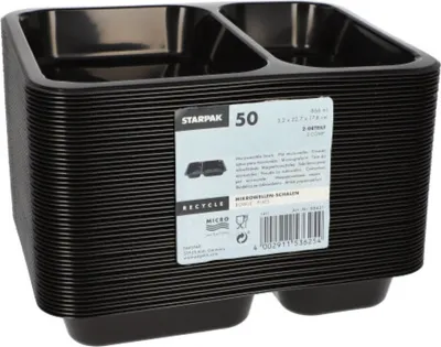 Produktbild von STARPAK Einweg-Menüschalen 0.866 l schwarz