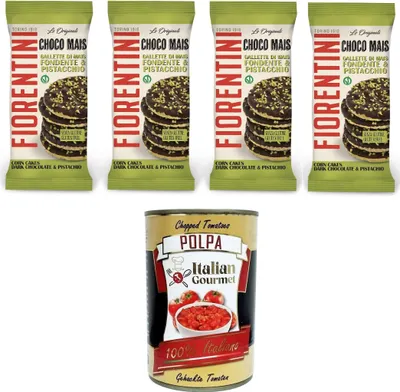 Produktbild von Fiorentini Gallette di Mais Fondente e Pistacchio Dunkle Mais- und Pistazienkuchen 4x 72gr + Italian Gourmet polpa 400g