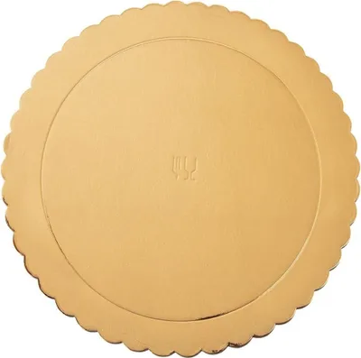 Obrázek produktu pro Zlatý fóliový kulatý dortový talíř 32 cm se zahnutými okraji
