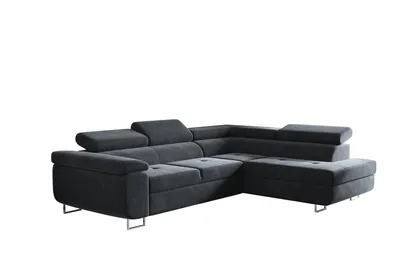 Produktbild von Kaiser Möbel Ecksofa mit schlaffunktion und bettkasten, Eckcouch ATOM Anthrazite Rechts