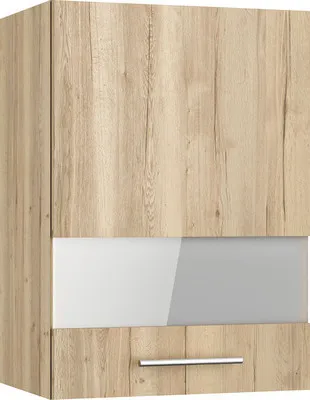 Produktbild von Optifit Hängeschrank mit Glastür Erik290 BxTxH 50 x 34,9 x 70,4 cm wildeiche strukturiert matt zerlegt Anschlag reversib