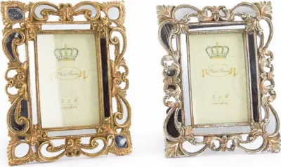 Produktbild von Fotorahmen DKD Home Decor 19 x 2 x 25 cm Silberfarben Gold Harz Shabby Chic (2 Stück)