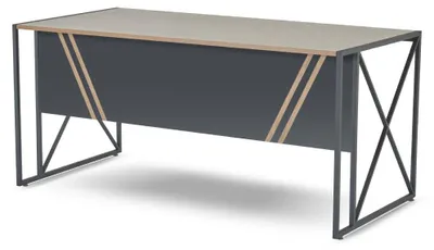 Image de Table de bureau marron-noir Bureau rectangulaire design