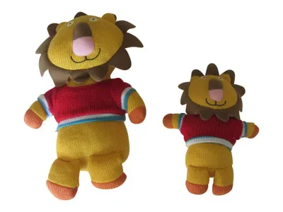 Produktbild von 2er Set Hello Baby Stricktiere Löwen Schmusetier Kuscheltier Spielzeug