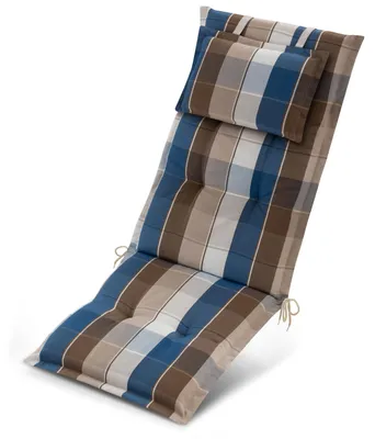 Productafbeelding van Beautissu Premium rugkussen, 120x50x7 cm, bruin-blauw geruit