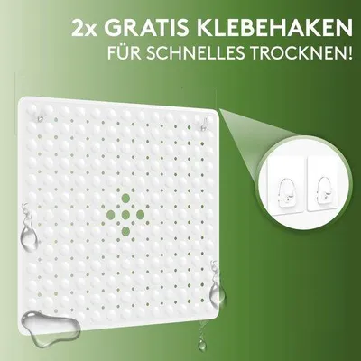 Produktbild von Famanu Duschmatte Antirutsch, maschinenwaschbar, schimmelresistent - 53 x 53 cm, weiß