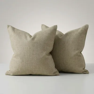 Produktbild von Leinenkissenbezüge Zierkissen Set 2 Stück 45x45 cm Beige