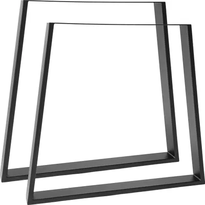 Immagine prodotto di Natural Goods Berlin, passatoie per mobili TRAPEZ 80 cm, passatoie per tavoli, gambe per tavoli, struttura per tavoli, tavolo da pranzo, panca, tavolino, 60 cm x 72 cm, nero, 2 pezzi